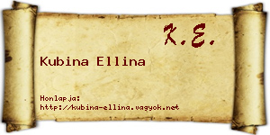Kubina Ellina névjegykártya